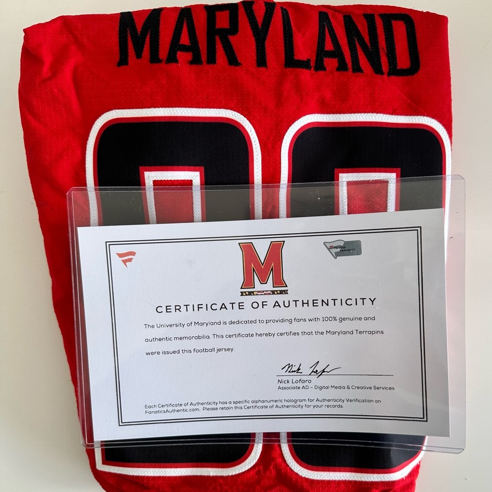 2016 Maryland Terrapins #98 Game Issued Red Jersey Ops Size 48